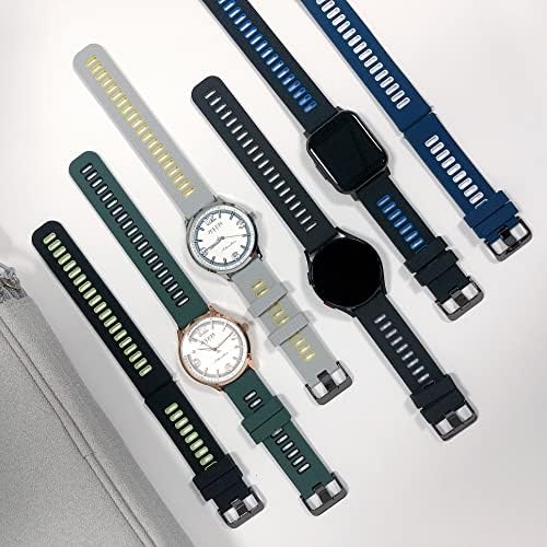 UPZOBU 20mm 22mm Silicone Rubber Watch Band Straptep Substituição para homens Mulheres