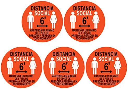 Nuobesty 5pcs Social Distancing Decalque Decalque adesivo Segurança Distância do piso Adequador