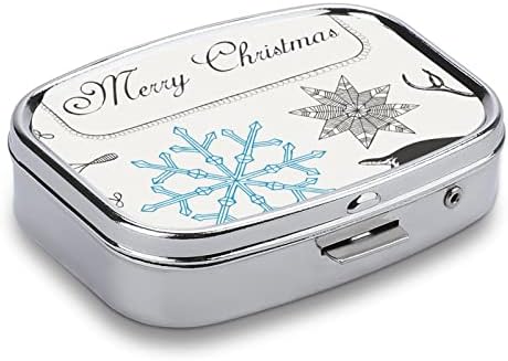 Caixa de pílula de pílula natal snowflakes de flago quadrado Caixa de comprimido de comprimido portátil portátil
