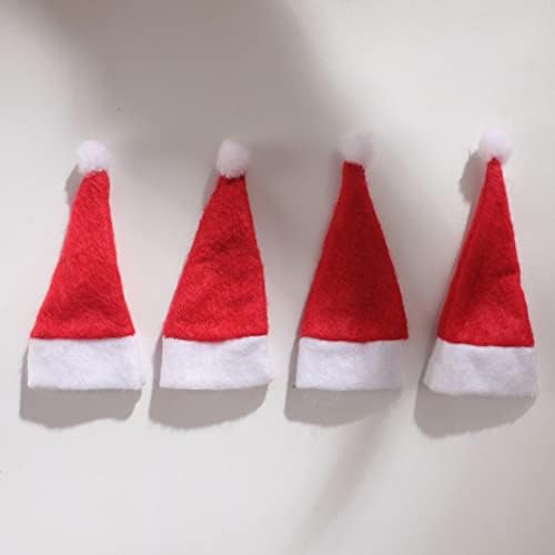 Didiseaon chapéu de natal 20pcs mini Natal chapéus de Papai Noel Tiny Santa Claus Caps Lollipop Candy