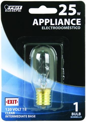 Feit Electric BP25T8N de 25 watts Base intermediária Aplaz Clear Apliance Lâmpada Incandescente