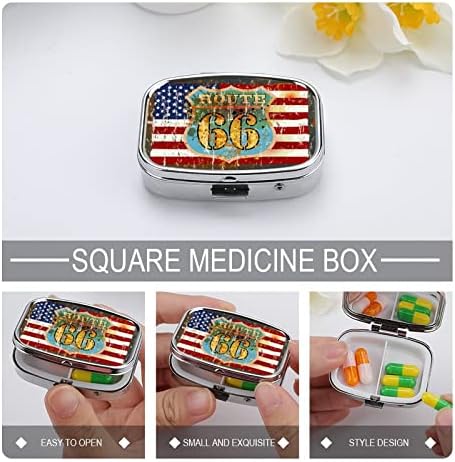Dispensador de pílulas American Bandle Pill Box Case de comprimidos de metal portátil para pílulas/vitamina/suplementos/óleo