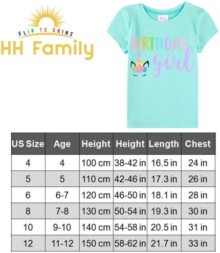 HH Family Birthday menina camisa unicorn sereia camisa de aniversário casual camiseta de aniversário