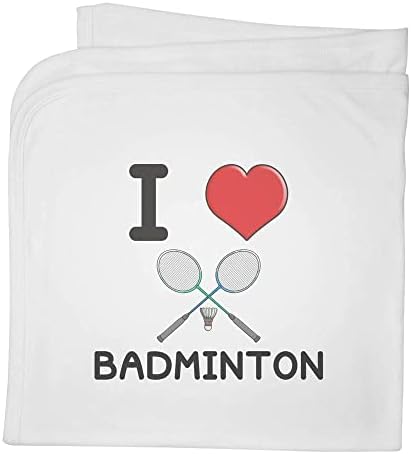 Azeeda 'eu amo badminton' algodão cobertor / xale