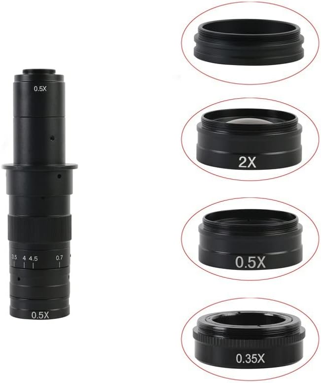 Kit de acessórios para microscópio para adultos 0,5x/0,35x/2x/1x/0,75x lente de vidro objetiva auxiliar 42 mm para