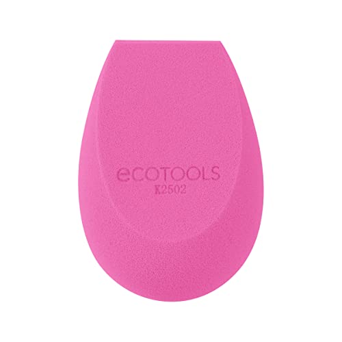 Ecotools Biobleler de água rosa, esponja de mistura de maquiagem compostável, para cobertura de maquiagem