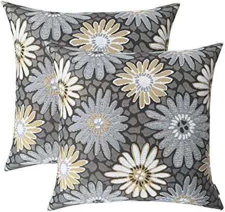 Romandeco Jacquard Capas de travesseiros decorativos para sofá/sofá/quarto, 2 pacote, 18x18 polegadas