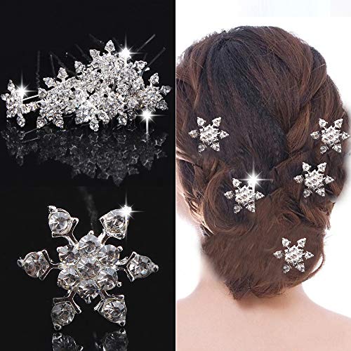 Vpang 10 PCs Crystal Snowflake Hair pinos de cabelo giram pinos de cabelo turbilhão Twists Bolas Clipes