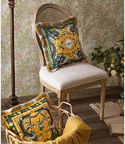 Geltdn Flor e pássaro estilo europeu travesseiro de pelúcia retro decoração de decoração de sofá