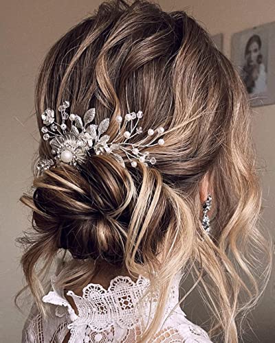 AW Bridal Hair Hair Combina de Flor de Flor de Ivory Cabelo Cabelo Cabelo Cabelo Cabelo Cabelo