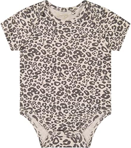 Jessica Simpson Girls 'Pack Short Manves Bodysuit, leopardo, 3-6 meses