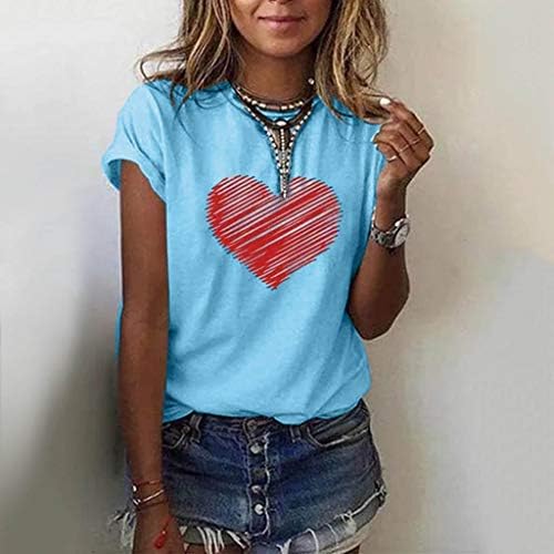Nihewoo mulheres meninas adolescentes camisas de verão tee de verão camiseta em forma de coração