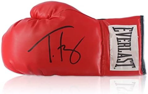 Memorabilia exclusiva Tyson Fury assinou luva de boxe. na caixa de presente