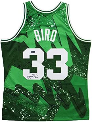 Larry Bird assinou Boston Celtics Mitchell e Ness Hyper Hoop Green NBA Jersey - camisas autografadas da NBA