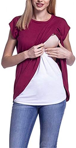 Andongnywell Women feminino de enfermagem em camadas em camadas de amamentação de túnica amamentando