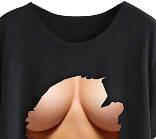 Terbklf T-shirt de tamanho feminino Ladies grandes camisas de impressão no peito