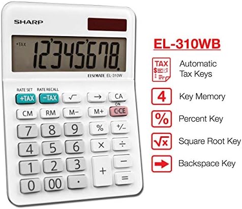 Calculadora EL-310WB nítida, branco 3.125