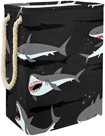 Os tubarões -parques de cartoon cestam de lavanderia grande cesto de roupas prejudiciais à prova d'água