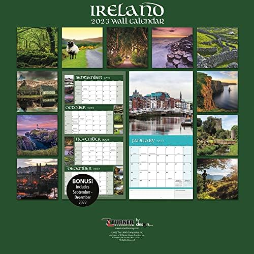 Turner Photograpic Ireland 12x12 Calendário de parede fotográfico