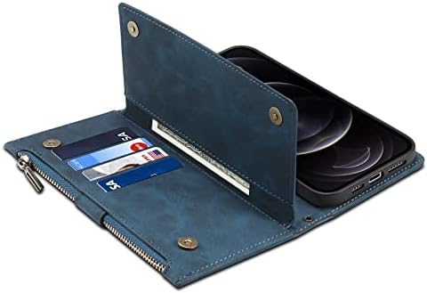 Capa de capa do telefone celular Caixa de carteira compatível com iPhone 11 Pro 5,8 polegadas de estojo com zíper