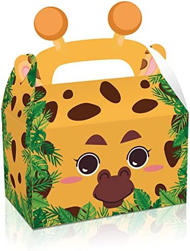 12 PCs Jungle Animals Party Favor Favor de tratamento Caixa de doces Caixas de presente com manuseio