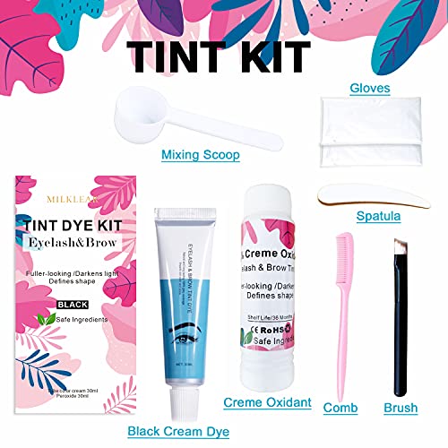 Milklear Lash Lift and Brow Color Kit 4 em 1 conjunto Diy Use Kash Lift Color Kit Black Color