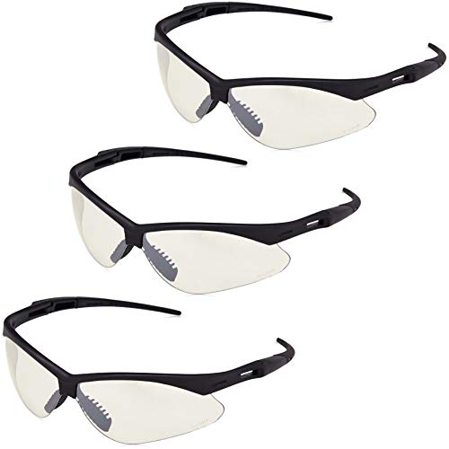 Óculos de segurança anti-arranhões básicos do Basics, lente espelho transparente resistente