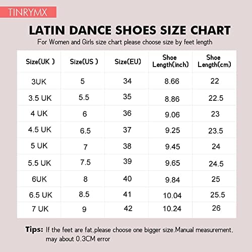 Tinrymx Sapatos de dança latina feminina Salsa Cha-cha Cha Cha Sapatos de dança Prática Profissional,