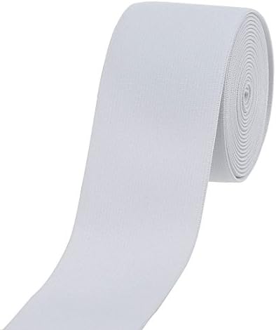 Cotowin 1,5 polegadas de pelúcia branca elástica, macia confortável costura elástica - 3 jardas