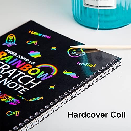 Memx Scratch Art Books for Kids, 2 Pacote Rainbow Magic Scratch Paper Black Scratch It Off Art Crafts Notes