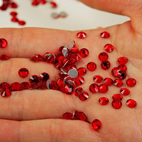 Genie Crystal SS 20 strass vermelho 1440 PCs, 10 siams de vidro de 5 mm de 5 mm de vidro de vidro, gemas cortadas