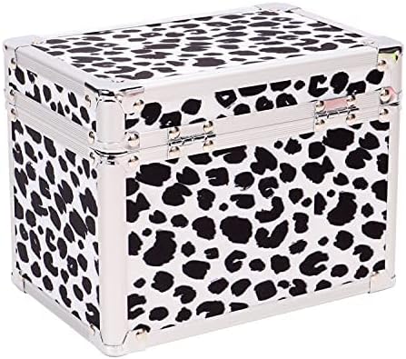 Vaultz Medicine Lock Box w/combinação de bloqueio - 5 x 7 x 5 Gabinete seguro, leopardo preto e branco