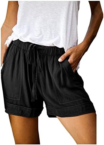 Zlovhe Shorts de cintura alta para mulheres, verão leve, lotes de impressão boêmia, shorts casuais da cintura elástica