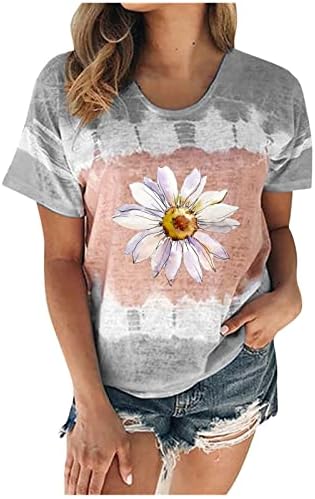 Crew pescoço boat pescoço camiseta para meninas adolescentes de manga curta de algodão gráfico