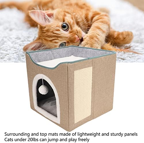 Casa de gatos, design de bola de pelúcia, a cama de gato quente fechada respirável para o verão