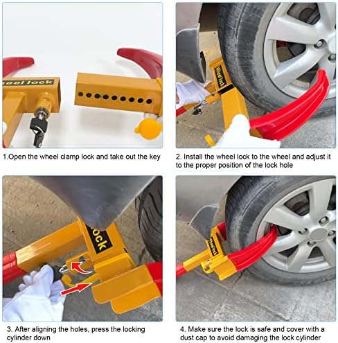 Trava da roda trailers de segurança universal trancas de roda pneu anti -roubo ajustável 7 a 11 largura de pneu