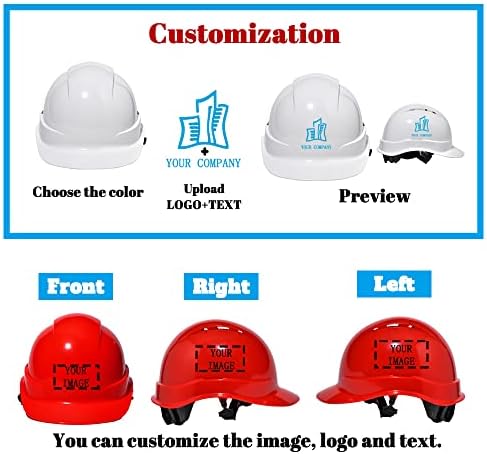 Capacete de segurança de construção personalizada NSTEKY 6 pt. Hard -chapéu de suspensão de catraca
