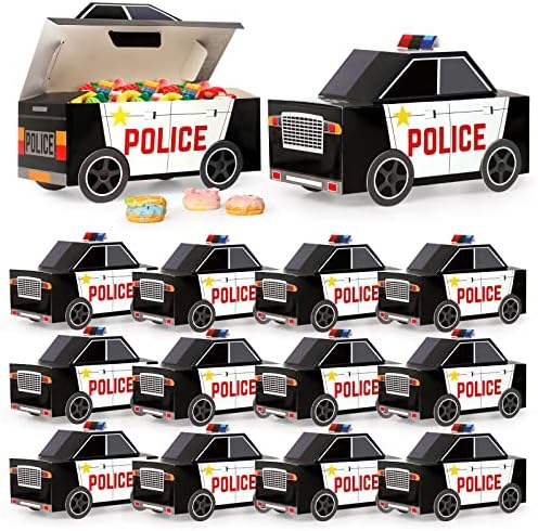 24 PCs Patrulha de patrulha fofa Party Police Favor Caixas Treat Boxes Cop Theme Birthday Party Favors