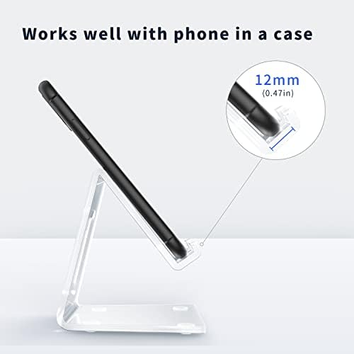 Darenyi acrílico -celular Stand para mesa, suporte de telefone transparente para mesa, compatível