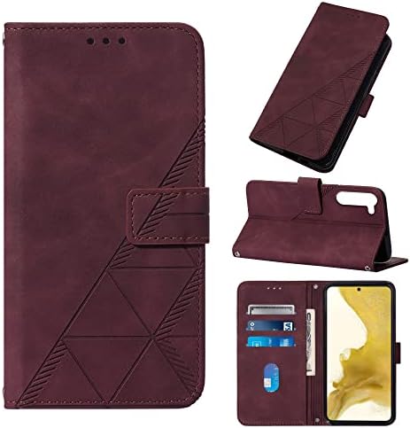 Oopkins Compatível com a caixa Samsung Galaxy S23, capa de carteira de couro PU de luxo com caça à prova