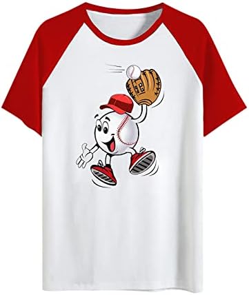 Camisas engraçadas de treino para mulheres, tee gráfico de beisebol de beisebol de beisebol camiseta de verão