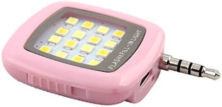 X-DREE RK-05 Pink 3,5mm Jack portátil 16 LED LEDI_E FLASH Luz de preenchimento para celular (RK-05 Pink