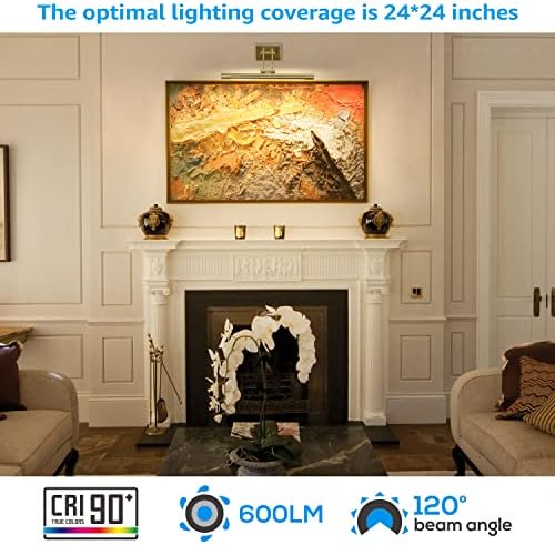 Leonlite 3ccc LED LED LIGHT, Lâmpadas de obra de arte diminuídas de metal giratório, 15,75 polegadas,