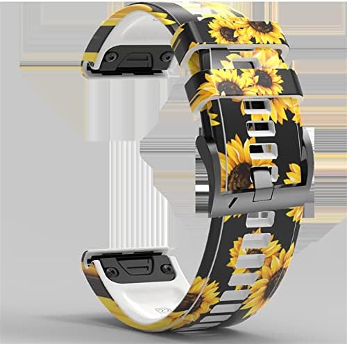 Tiras de pulseira ndjqy para Garmin Fenix ​​5 5x mais 6 6x Pro 935 945 3HR Smart Watch Printing Sports