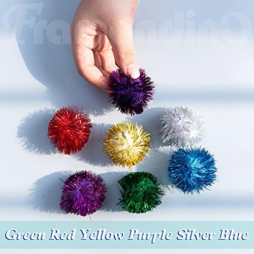 Framendino, 12 polegadas de 2 polegadas Tinsel Sparkle Fuzzy Balls Pom Pom Poms Ball para decorações de artesanato