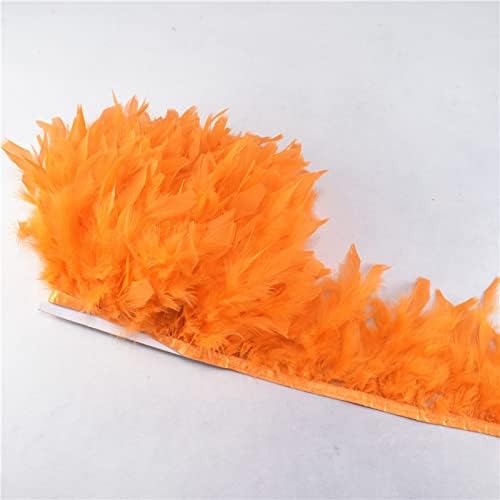 Ttndstore 10 metros de peru laranja penas de fita margem de fita de 4-6 polegadas aparar vestidos de