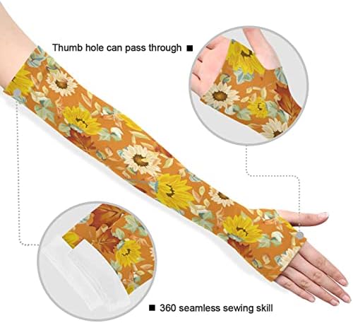 Junzan Gardening Sleeves Defesa da Fazenda Defesa de Sunflowers Sun Protection Arm Mangas de resfriamento para mulheres
