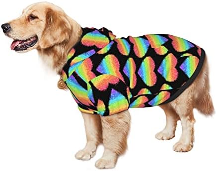Capuz de cachorro grande LGBT-Gilter-Rainbow-Gay Roupas de animais de estimação com chapéu macio de
