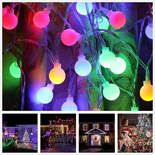 Luzes de corda globo, 23 pés 50 LEDs LEDs Fairy Lights Plug -in, 8 modos Twinkle Lights Impermeável com remoto e temporizador para quarto decoração de festa de Natal para o pátio de casamento de jardim externo de quarto
