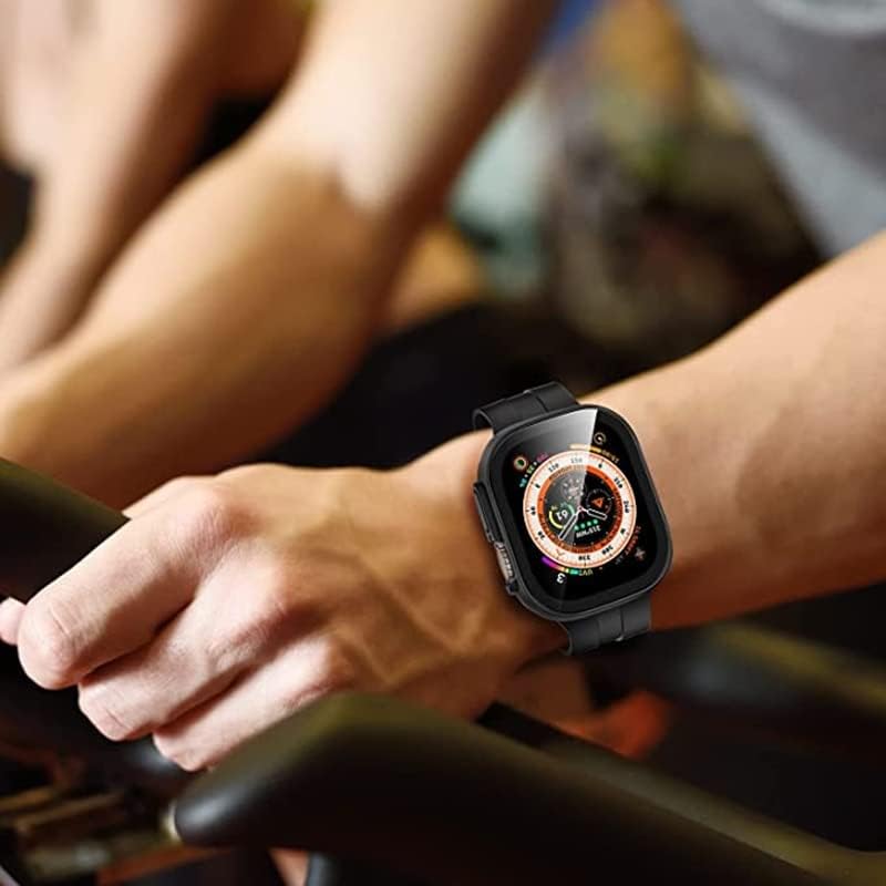 Protetor de tela de PC Maalya para Apple Watch Ultra 49mm Smartwatch Glass+Caso Caso Tampa temperada